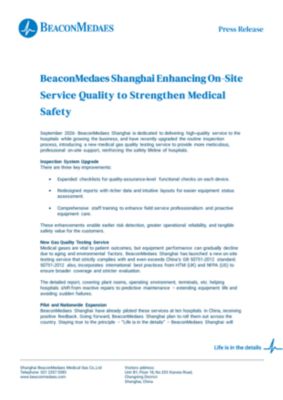 Press release about BeaconMedaes Shanghai enhancing on-site service quality. 