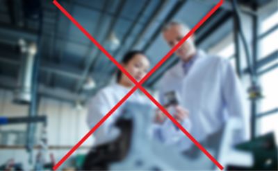 Incorrect image showing blurring.