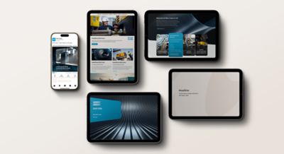 Atlas Copco websites displayed on different devices