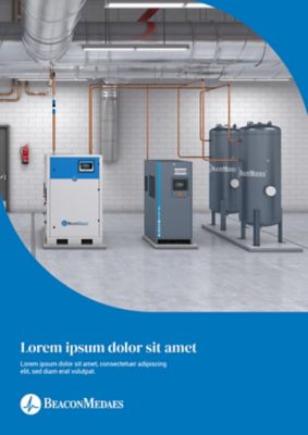 Brochure cover page in blue background and helix shape