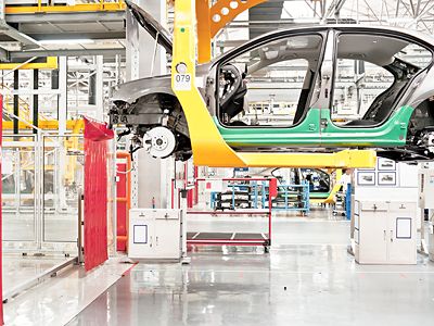 Car on assembly line