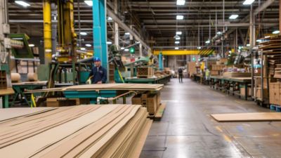 Cardboard Production in Modern Packaging Manufacturing Plant