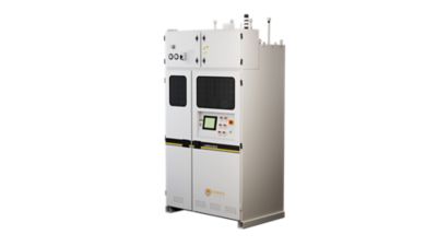 LumiSource BSGS (Bulk specialty gas delivery system) rendering, perspective view of front + left side of cabinet 
