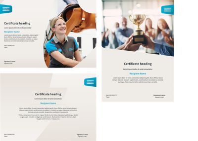 Three different template examples for diplomas and certificates