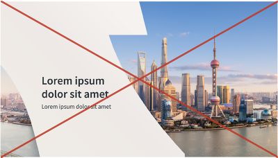 An incorrect use of the logotype cutout where the shape is flipped