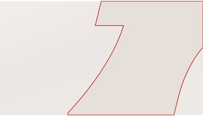 A highlighted area in the logotype cutout showing where to place an image