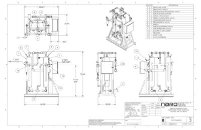 The general arrangement drawing for the aircel AEHD 150 model