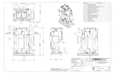 The general arrangement drawing for the aircel AEHD 500 model