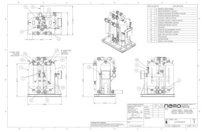 The general arrangement drawing for the aircel AEHD 1600 model