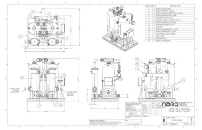 The general arrangement drawing for the aircel AEHD 2500 model