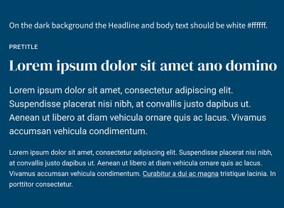 Typefaces on dark background