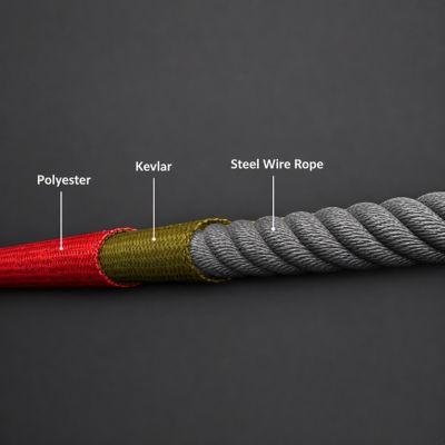 Up close depiction of kevlar whip checks