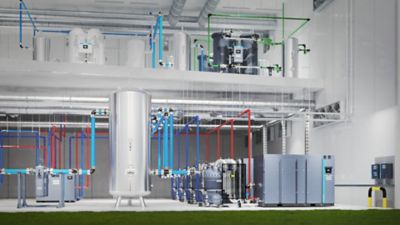 Oil-free screw compressor full feature with integrated MDG dryer