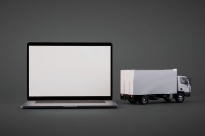 Laptop and a truck
