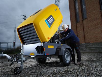 Atlas Copco H450 VSD electric portable air compressor