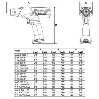 E-Lit Pistol - dimensions