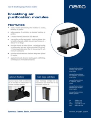 nano-purification solutions product brochure with equipment details