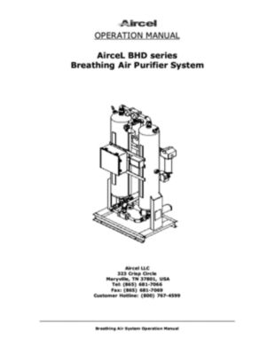 nano aircel BHD Breathing Air Desiccant Dryer User Guide Manual