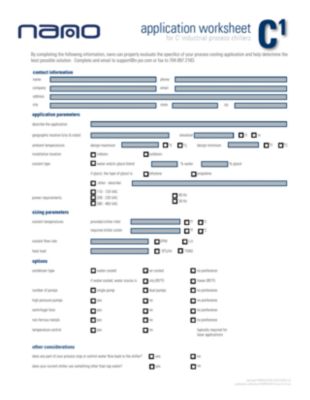 equipment worksheet product technical paper