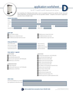 equipment worksheet product technical paper