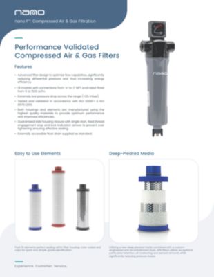 The US model of the performance validated compressed air and gas filters brochure