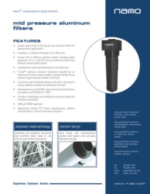 nano-purification solutions product brochure with equipment details