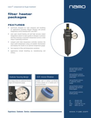 nano-purification solutions product brochure with equipment details