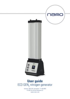 The user guide for the ECOGEN2 low flow nitrogen generator offered by nano