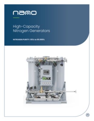 The second version of the brochure for the nano GEN2-MAX nitrogen generator models