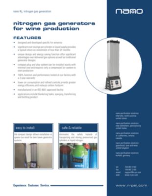 nano-purification solutions product brochure with equipment details