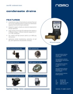 nano-purification solutions product brochure with equipment details