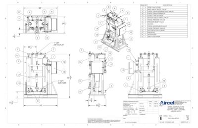 nano EH0150 Externally Heated Desiccant Dryer with Pre and After Filters General Arrangement Drawing