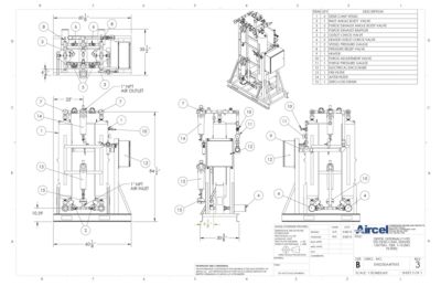 nano EH0250 Externally Heated Desiccant Dryer with Pre and After Filters General Arrangement Drawing