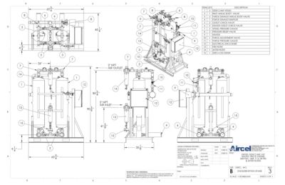 nano EH0500 Externally Heated Desiccant Dryer with Pre and After Filters General Arrangement Drawing
