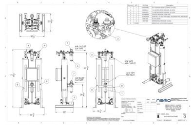 nano HL0070 Heatless Desiccant Dryer with Pre and After Filters Spares