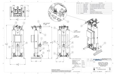 nano HL0100 Heatless Desiccant Dryer with Pre and After Filters Spares