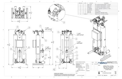 nano HL0150 Heatless Desiccant Dryer with Pre and After Filters Spares