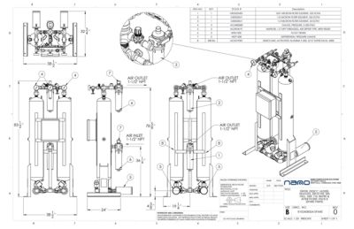 nano HL0200 Heatless Desiccant Dryer with Pre and After Filters Spares