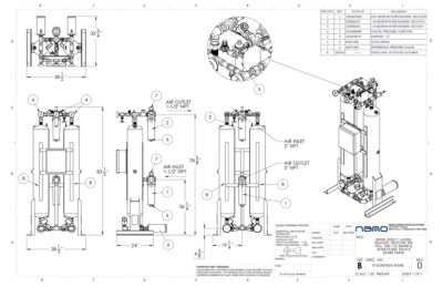 nano HL0250 Heatless Desiccant Dryer with Pre and After Filters Spares
