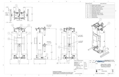 nano HL0300 Heatless Desiccant Dryer with Pre and After Filters General Arrangement Drawing