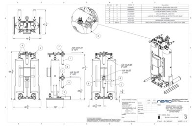nano HL0350 Heatless Desiccant Dryer with Pre and After Filters Spares