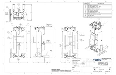 nano HL0350 Heatless Desiccant Dryer with Pre and After Filters General Arrangement Drawing