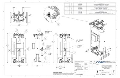 nano HL0450 Heatless Desiccant Dryer with Pre and After Filters Spares