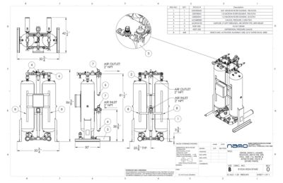 nano HL0600 Heatless Desiccant Dryer with Pre and After Filters Spares