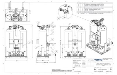 nano HL1250 Heatless Desiccant Dryer with Pre and After Filters Spares