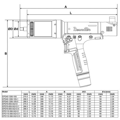 EPD40-1260-XX - Dimensions