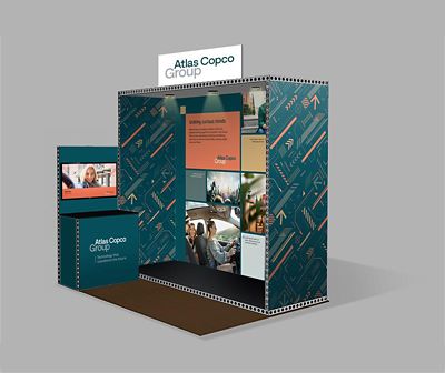 Employer branding booth option with a closed booth box