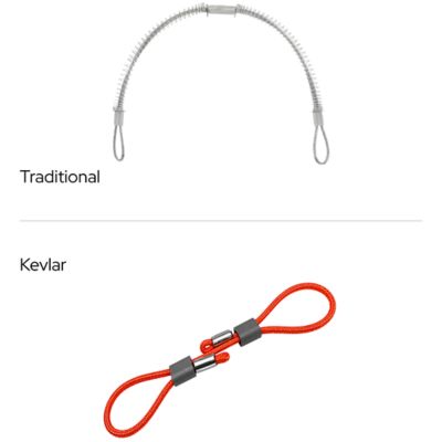 Up close depiction of kevlar whip checks