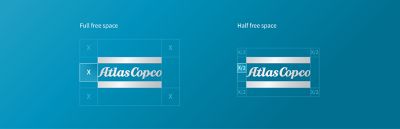 Detailed visual instructions of free space is restricted around the logo
