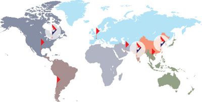 World Map show CPC Pumps Sales and Aftermarket